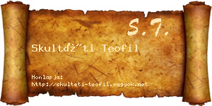 Skultéti Teofil névjegykártya